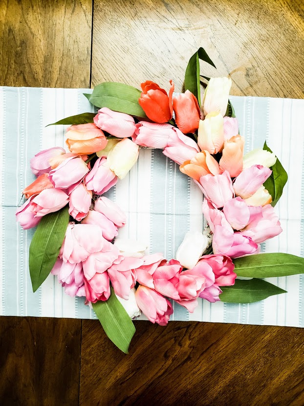 Beautiful tulip wreath to hang on your door