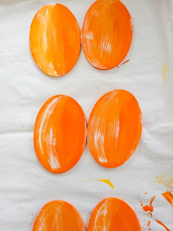 Lining up your ovals to assemble your pumpkins