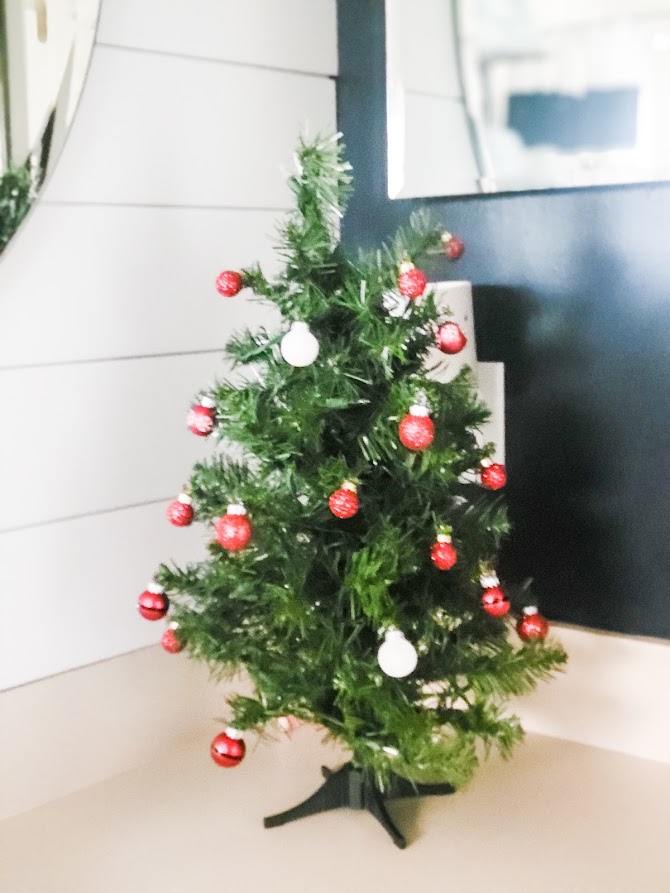 Cute tiny tree in the guest bathroom