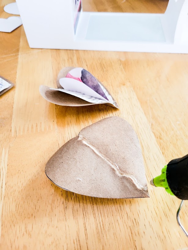 Glue applied to the largest heart