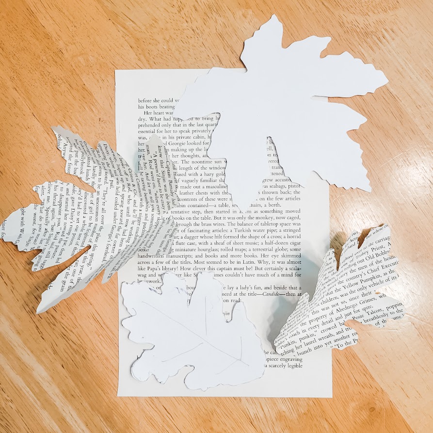old-book-pages-cut-into-leaves
