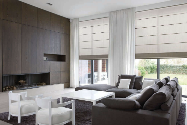 minimalist living room blinds