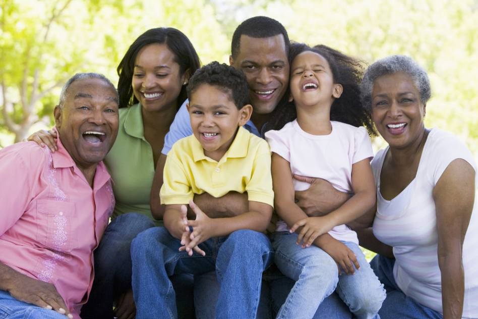 family sitting together