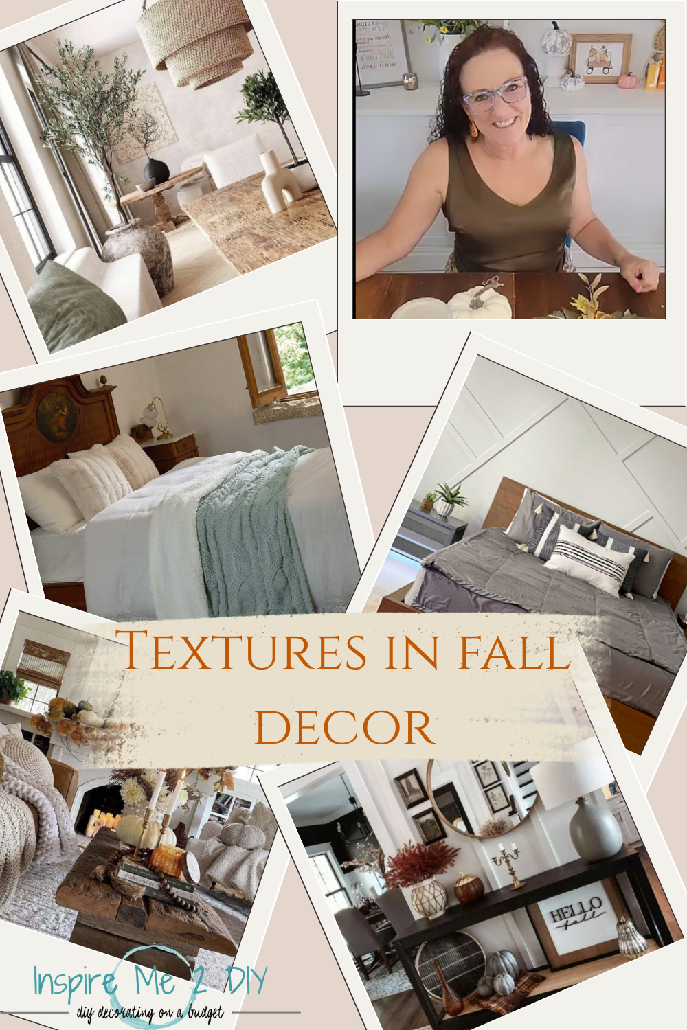 a collage of photos for the power of texture in fall decor
