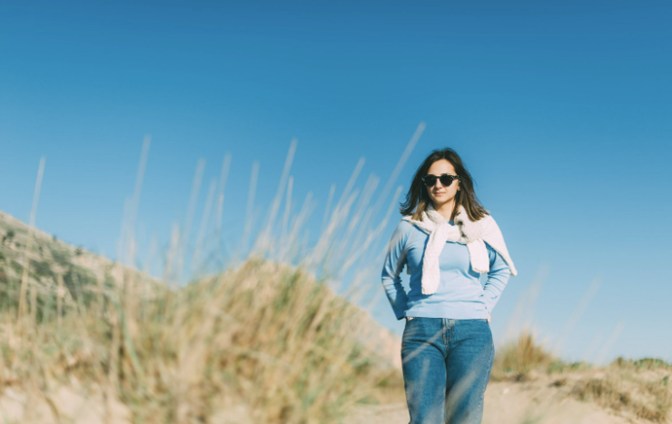 woman standing in a field