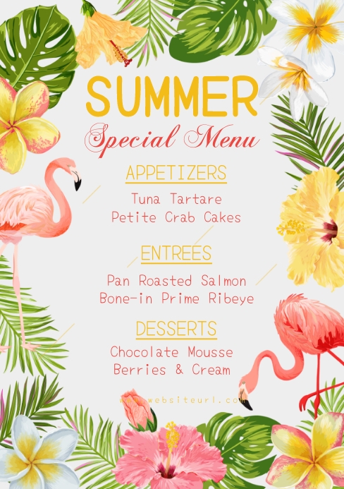 Summer party menu poster