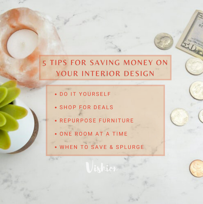 saving money on interior design poster