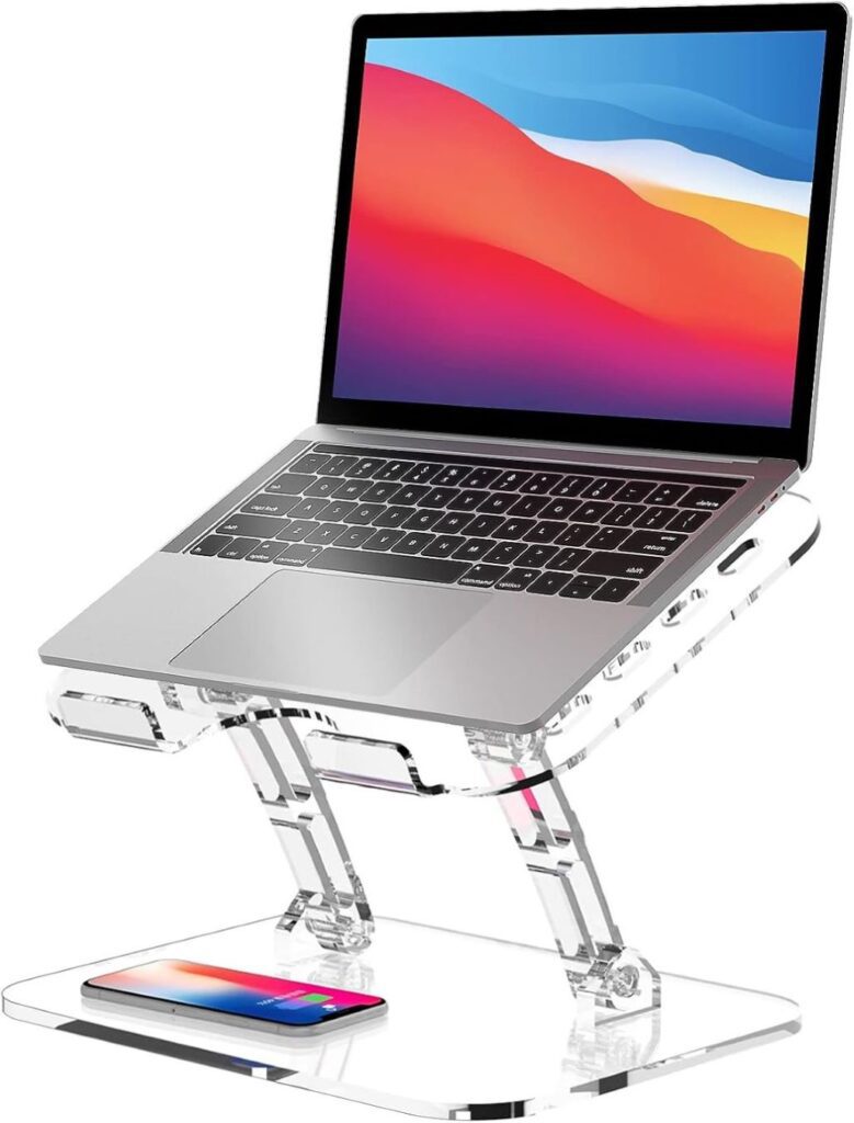 clear Lucite laptop stand