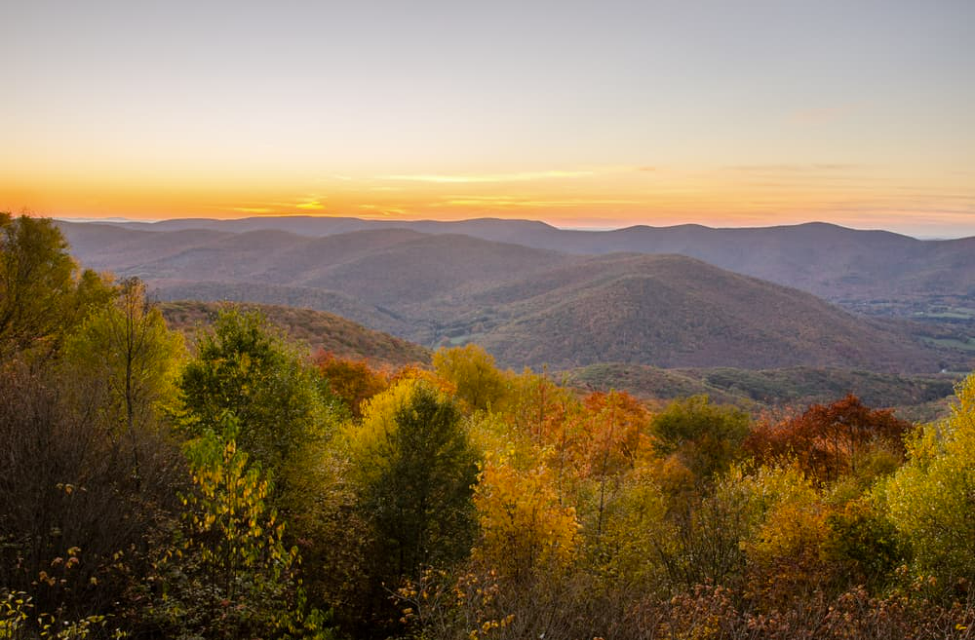 sunset on the mountains