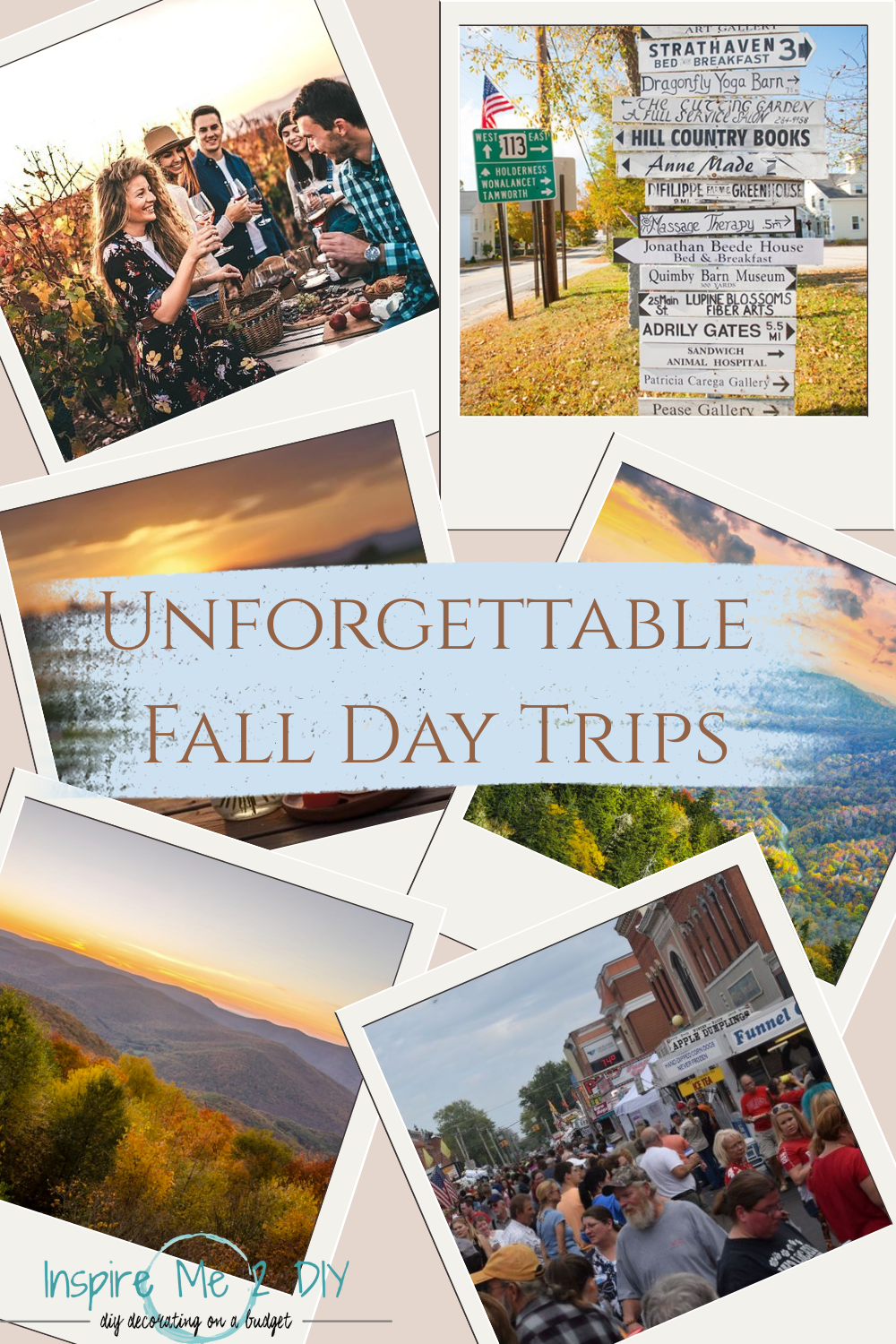 a collage of photos of unforgettable day trips to take in the fall