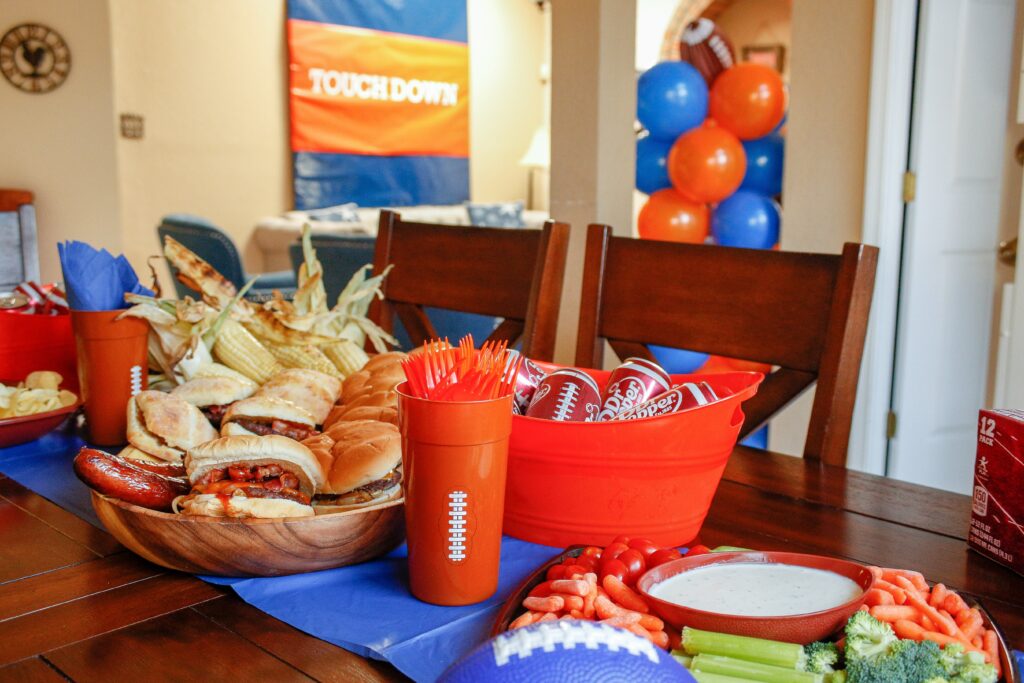 snack table for football party