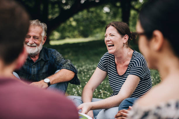 people sitting and laughing