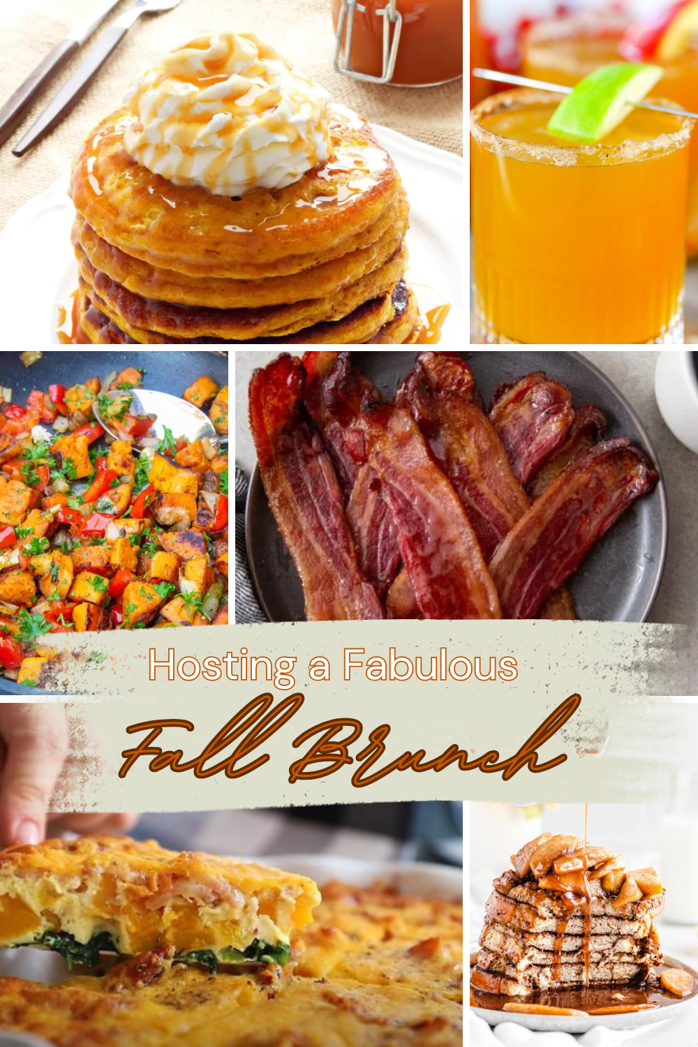 a collage of photos for hosting a fabulous fall brunch