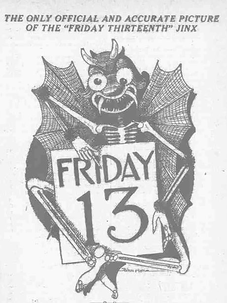 drawing of the Friday the 13th jinx