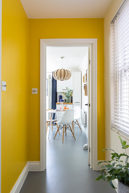 bright yellow hallway