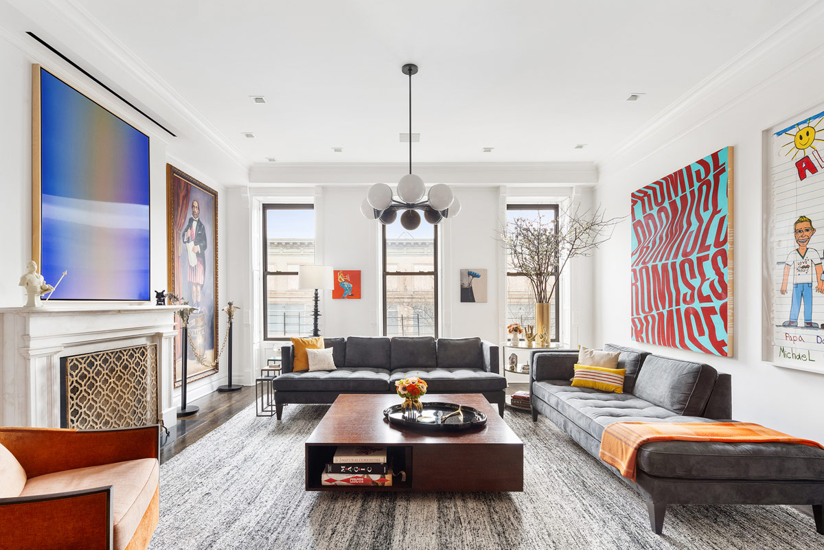 living room with large area run and art passion and personality over fleeting trends