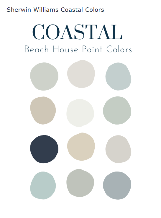 Color palette for coastal decor ideas for a beach-inspired look