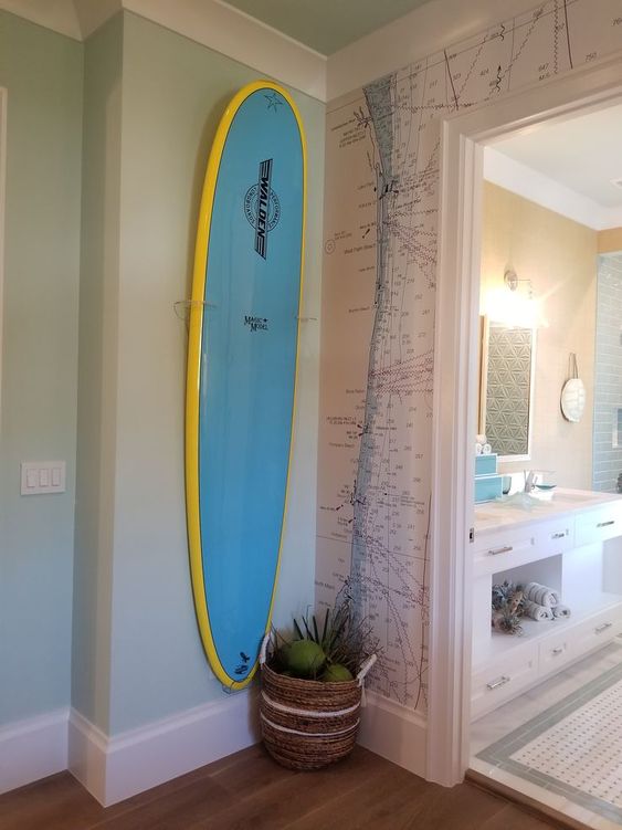 surfboard wall hanging how to have a chic beach home