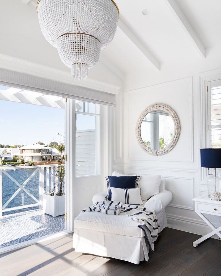 white outdoor covered porch by the sea