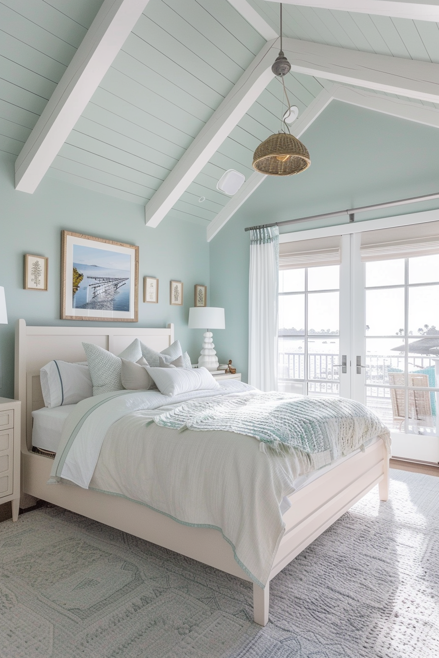 blue-green coastal bedroom