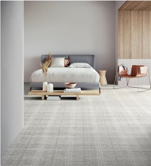 plaid carpeting in a bedroom bedroom flooring ideas