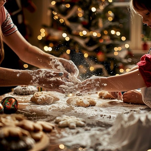 People working on holiday baking