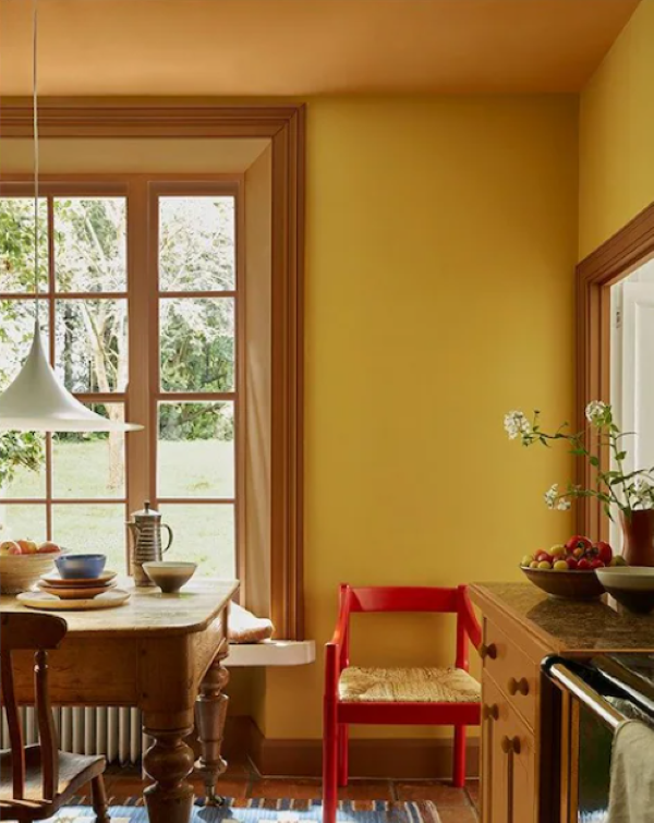 kitchen with yellow walls and ceiling and dark gold trim incorporate double drenching into your home