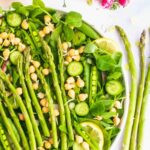 a plate of asparagus and pea salad spring family dinners