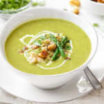 a bowl of asparagus soup spring family dinners