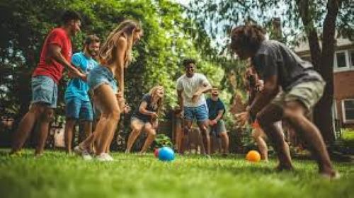 people playing outdoor games with balls fun 4th of July activities