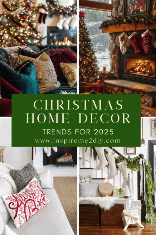 a collage of top Christmas home decor trends for 2025