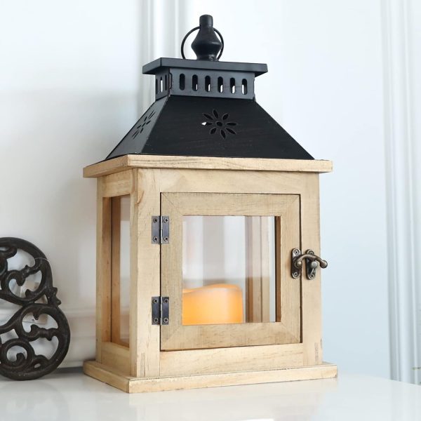 wooden lantern on a table