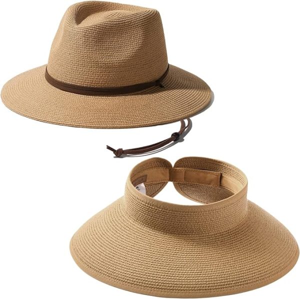 2 woven beach hats your beach grocery list