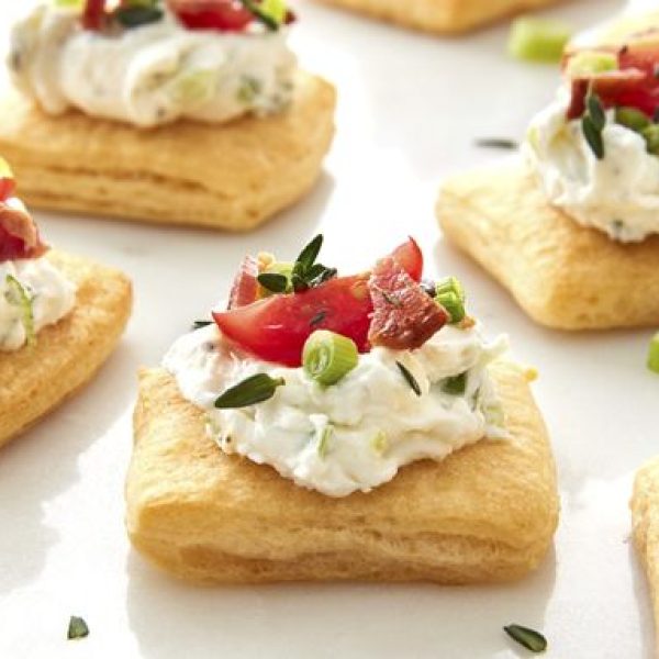 Puff pastry tarts on a white plate