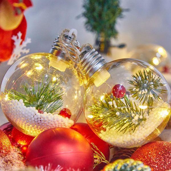 Christmas glass balls with pine