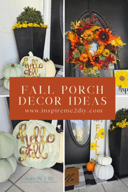 A collage of fall porch decor ideas