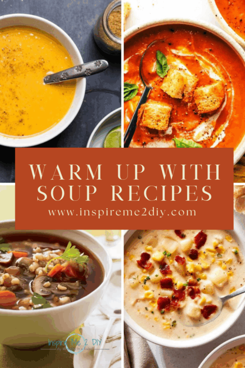 a collage of photos for warm up with these delicious soup recipes