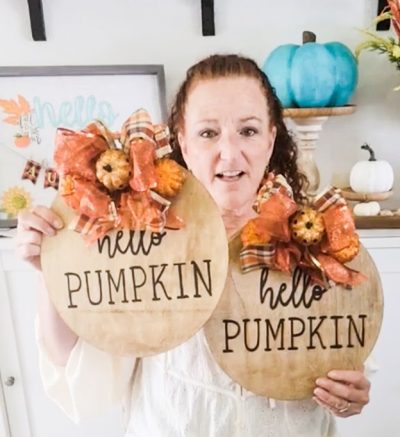DIY-Door-Hanger-Hello-Pumpkin-Finished-with picture-of me