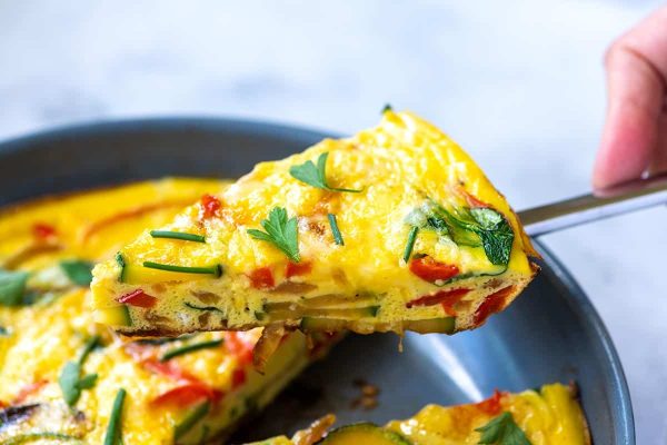 a slice of frittata