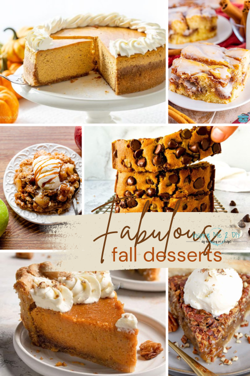 collage of 6 photos of fabulous fall desserts