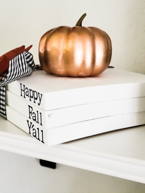 Faux-Books-Fall-Decor-DIY-on Shelf