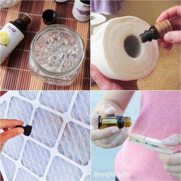 essential oils toilet paper tube, furnace filter, clothespin, water beads