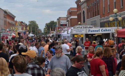 people at an apple festival