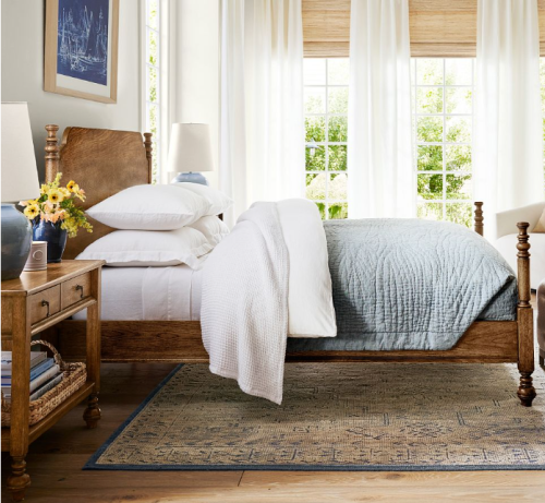 a bedroom with white drapes and light colored bedding summer decorating for small spaces