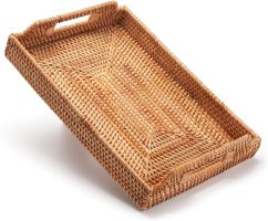 rattan tray on a white background