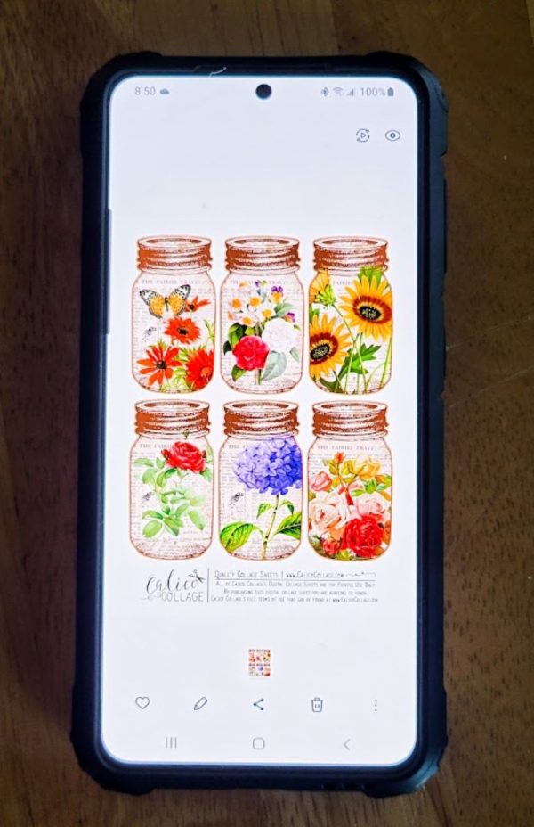 cell phone showing a picture of Mason jars on it how to make a garland using printables