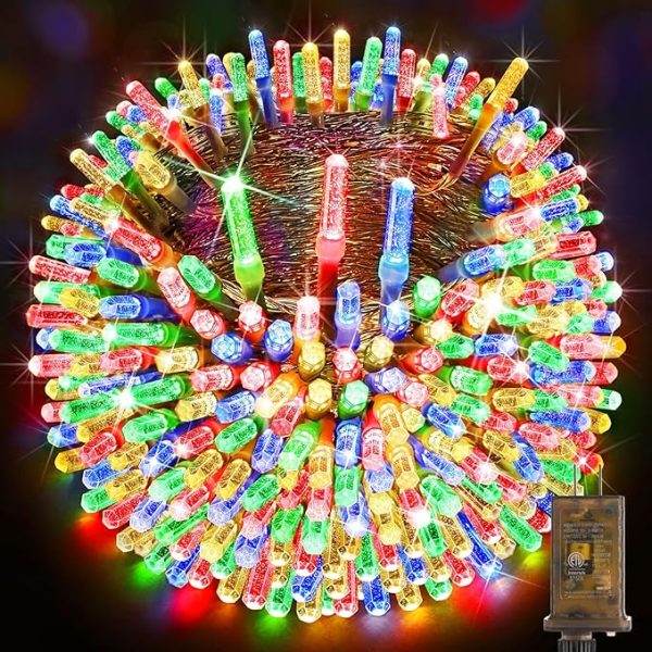 a ball of colorful Christmas lights