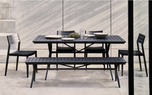 black outdoor table and chairs minimalist furniture creative outdoor table decor