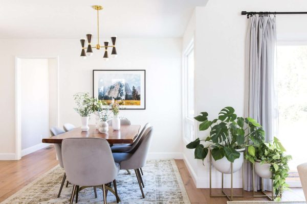 white dining room with area rug designer tips for decorating with neutral