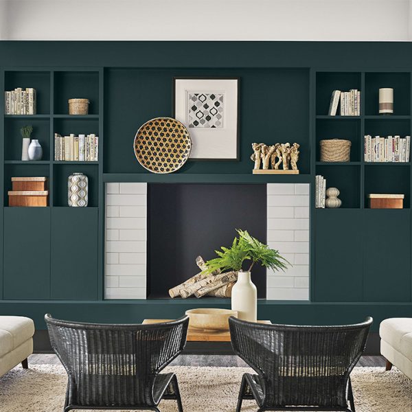 living room with fireplace and dark walls choosing the right color for your home decor